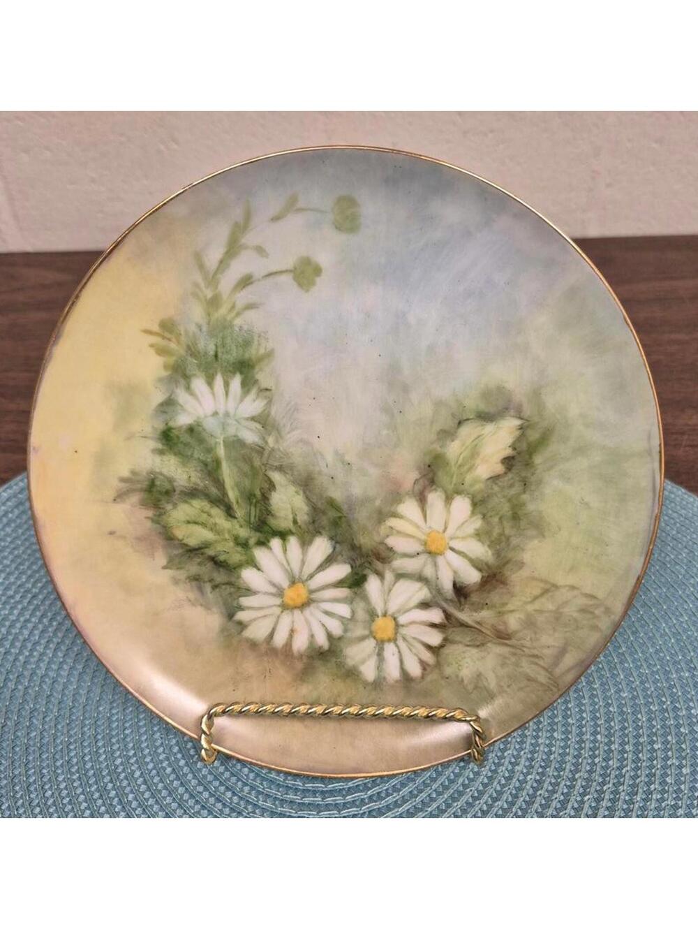 Exquisite Floral Plate Art - 1977 Hand-Painted Porcelain by Marion O'Shea